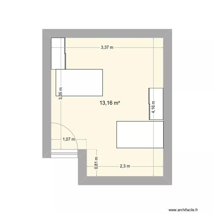 bureau. Plan de 1 et 13 m² bureau. Plan de 1 et 13 m²