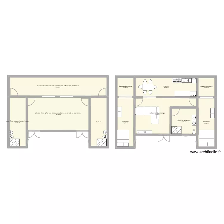 mieux. Plan de 11  et 154 m²