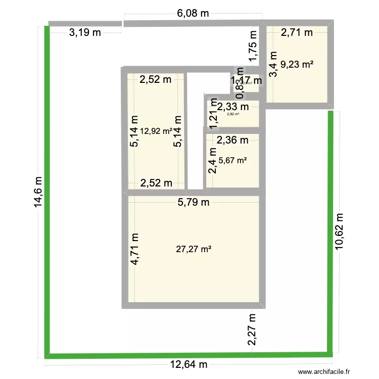 Terre Sainte. Plan de 6  et 59 m²