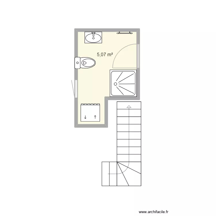 salle de bain 2. Plan de 1 et 5 m² salle de bain 2. Plan de 1 et 5 m²