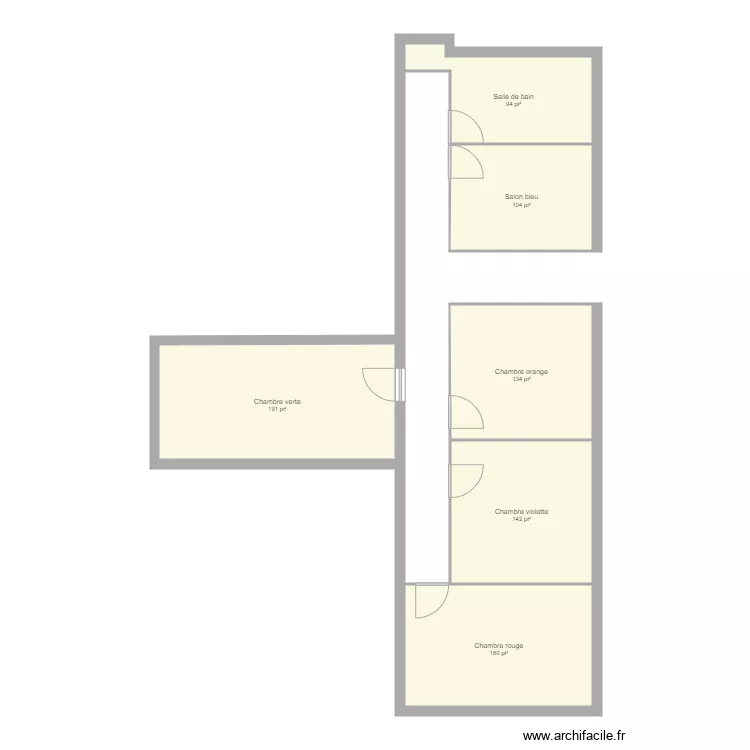 MAISON etage. Plan de 6 Pièces et 77 m² MAISON etage. Plan de 6 Pièces et 77 m²