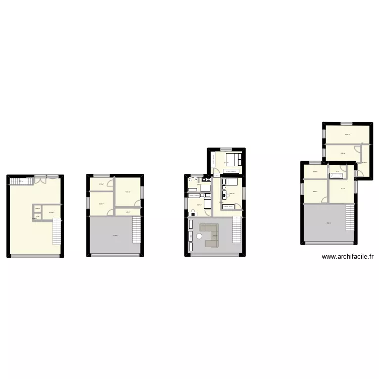 Villa - Ajout d'une annexe. Plan de 24  et 285 m²