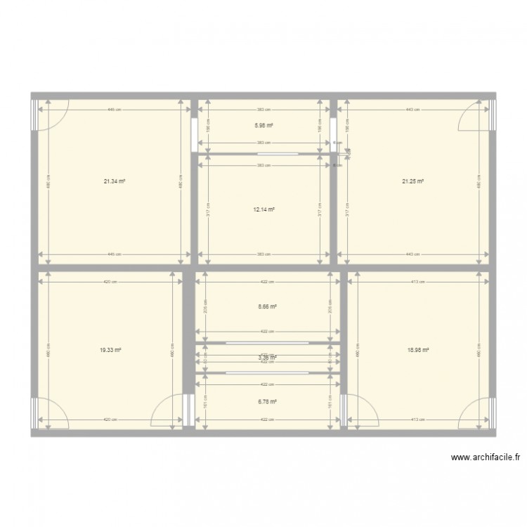 plan existant des vestiaires Gruizza Rognac. Plan de 0 pièce et 0 m2