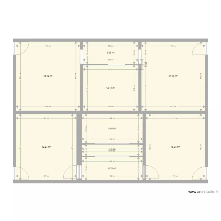 plan existant des vestiaires Gruizza Rognac. Plan de 