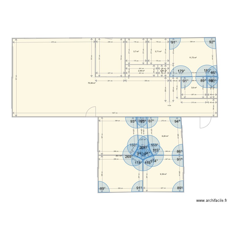 Loc22. Plan de 12 pièces et 144 m2