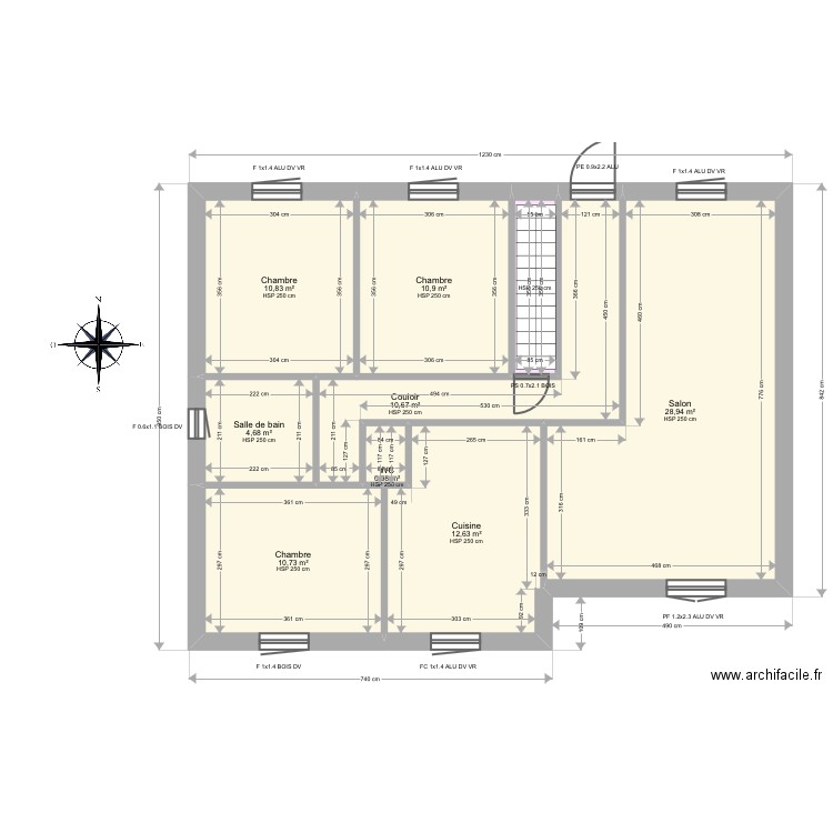 EL FAKIRI. Plan de 9 pièces et 93 m2