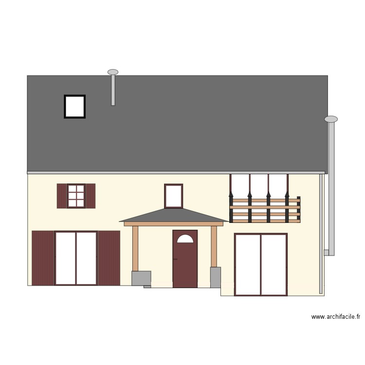 Plan façade Ouest Clarets sans cabanon. Plan de 0 pièce et 0 m2