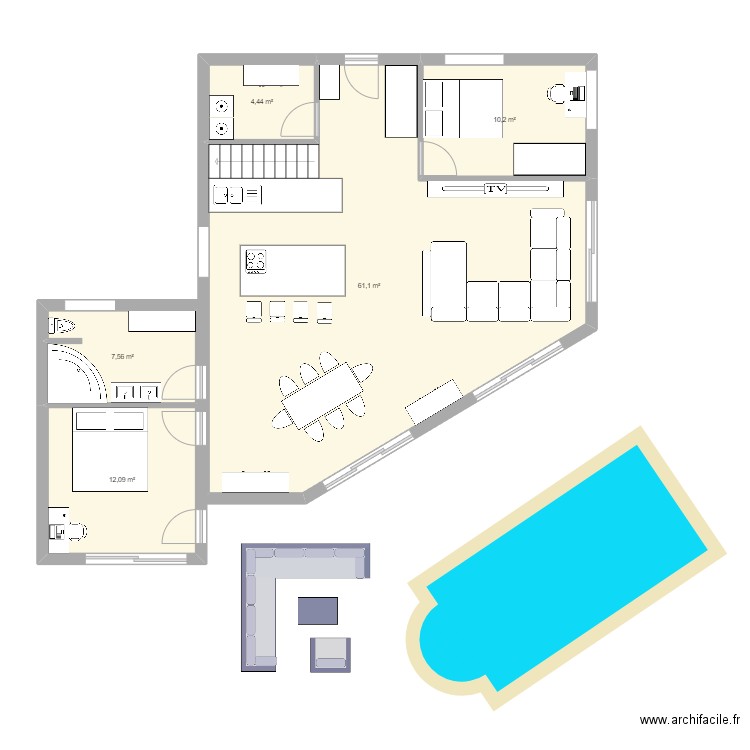 Maison v3. Plan de 10 pièces et 150 m2