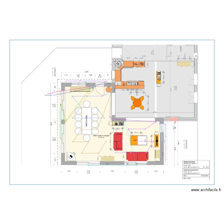 Eclairage extension. Plan de 0 pièce et 0 m2