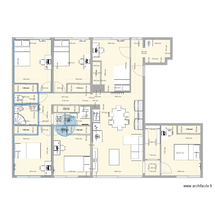 T7 Ancely - MANNA. Plan de 13 pièces et 112 m2