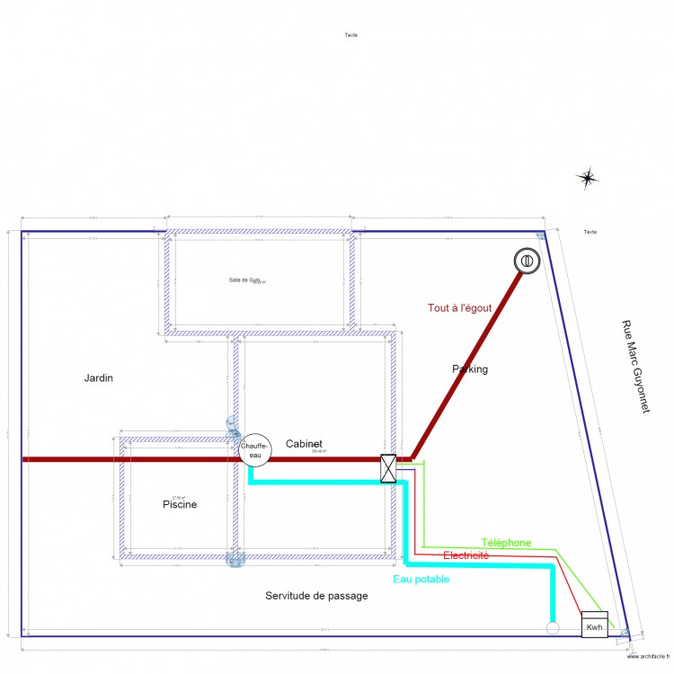 plan de masse et réseaux. Plan de 0 pièce et 0 m2
