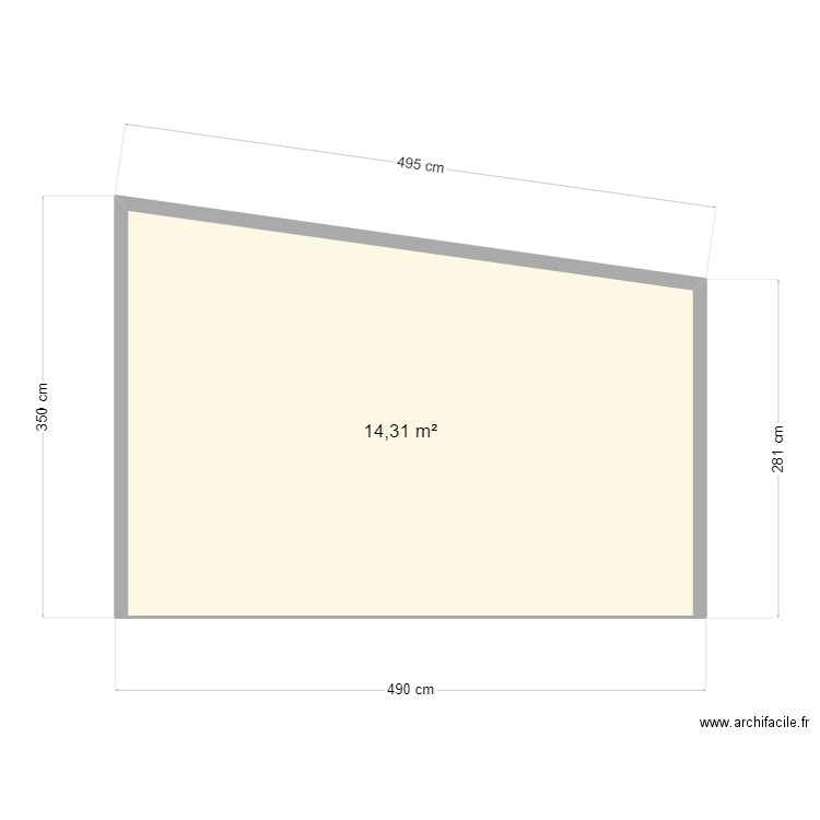 plans de coupe garage. Plan de 1 pièce et 14 m2