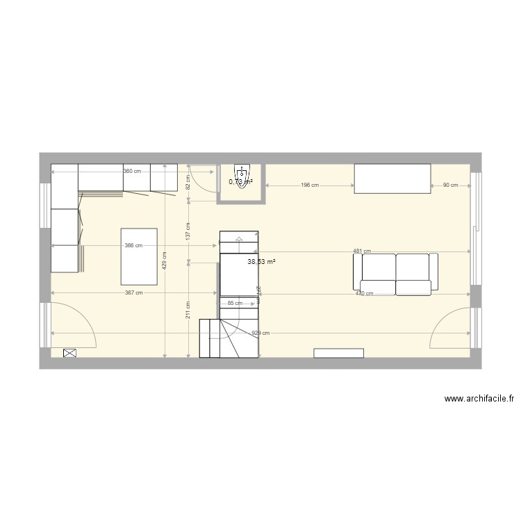 MuretBarry0EscalierInversé. Plan de 0 pièce et 0 m2