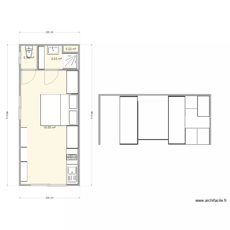 bungalow. Plan de 