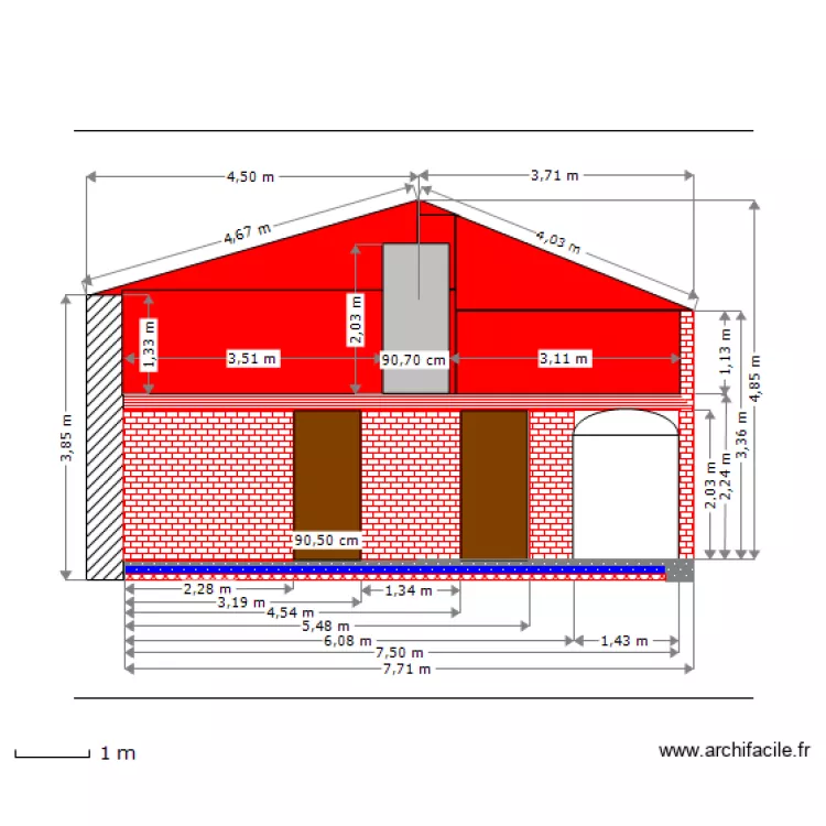 Mur de refend. Plan de 