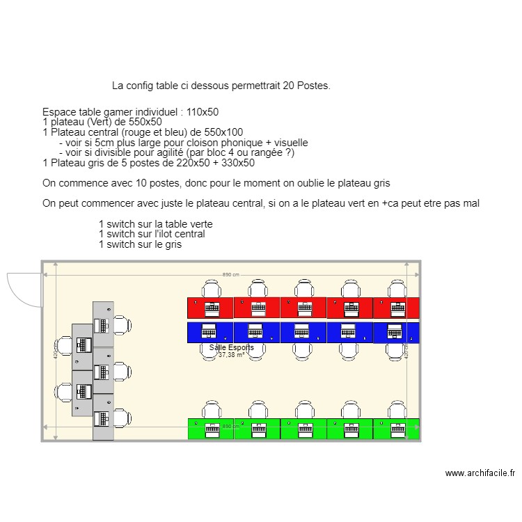 SalleEsportsV1. Plan de 0 pièce et 0 m2