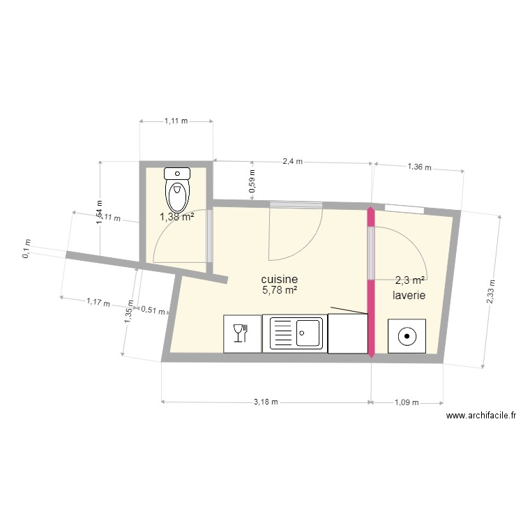 modification cuisine. Plan de 0 pièce et 0 m2