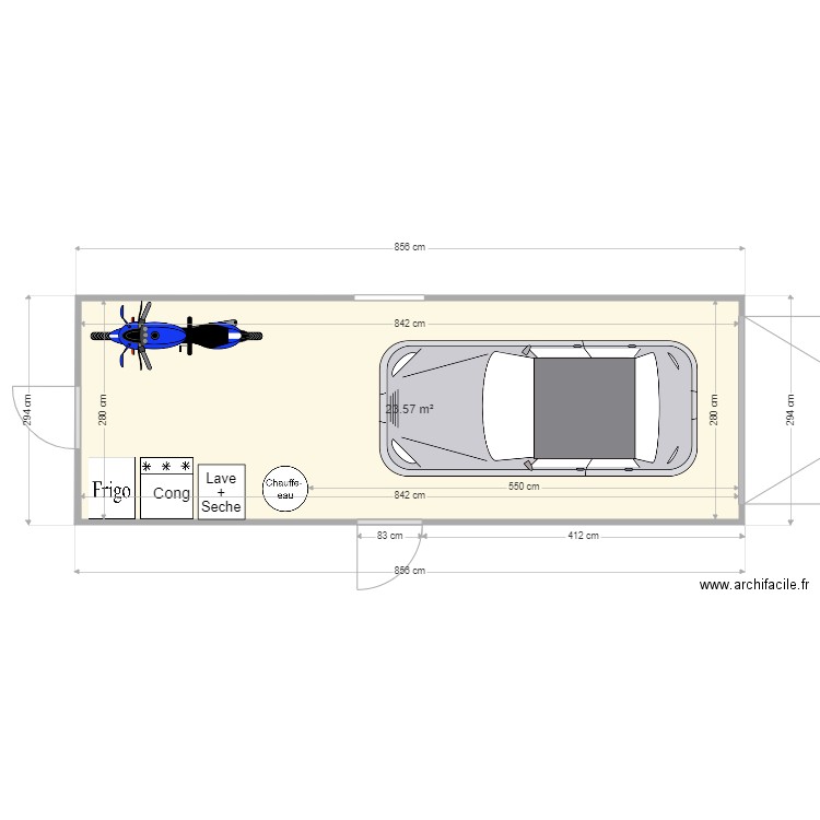 Garage. Plan de 0 pièce et 0 m2