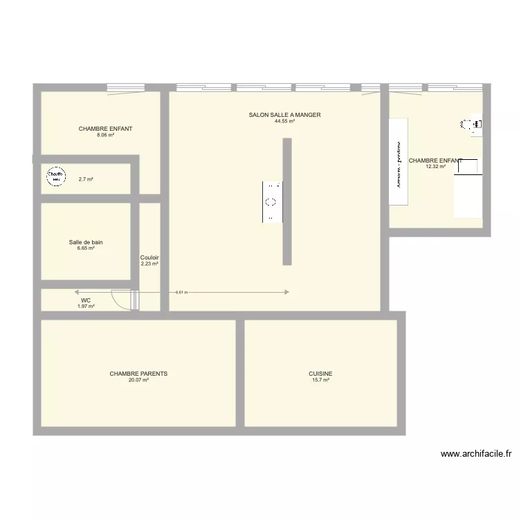 R&eacute;sidence principale. Plan de 