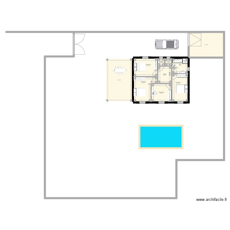 Meyreuil étage 2. Plan de 10 pièces et 121 m2