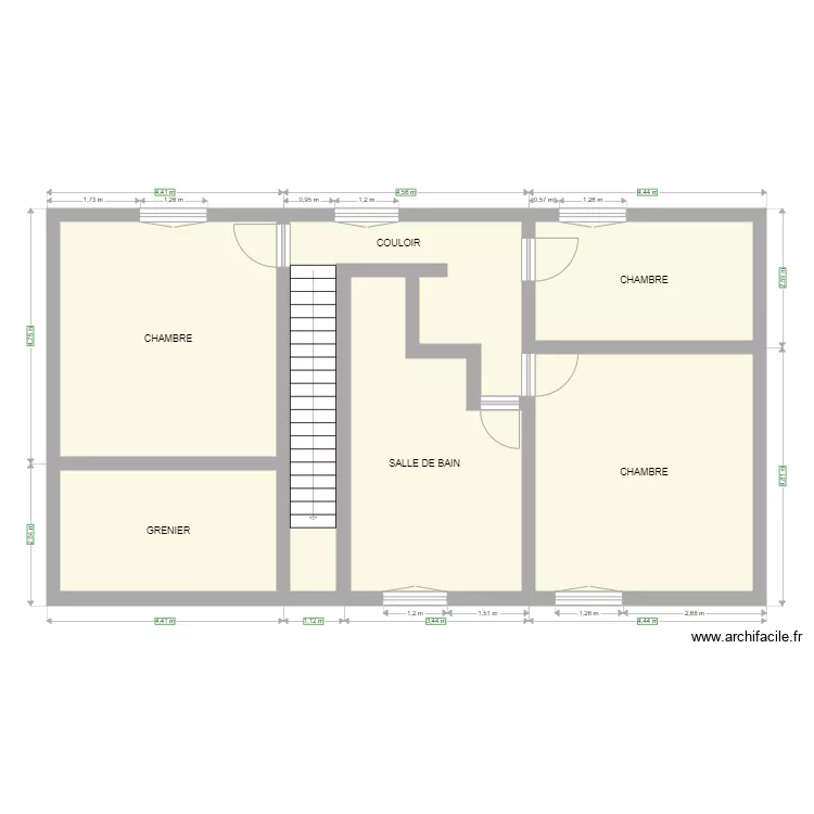NECY ETAGE AVANT TRAVAUX. Plan de 
