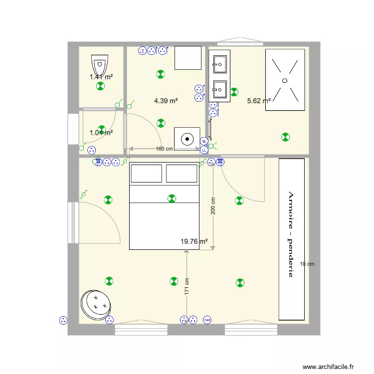 Modification Salle de bain WC Electrique. Plan de 