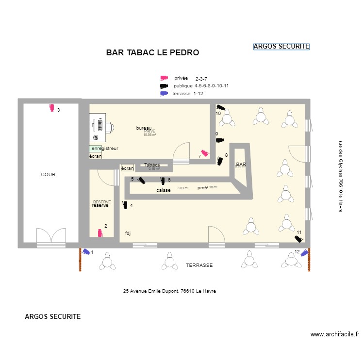 BAR TABAC LE PEDRO. Plan de 0 pièce et 0 m2