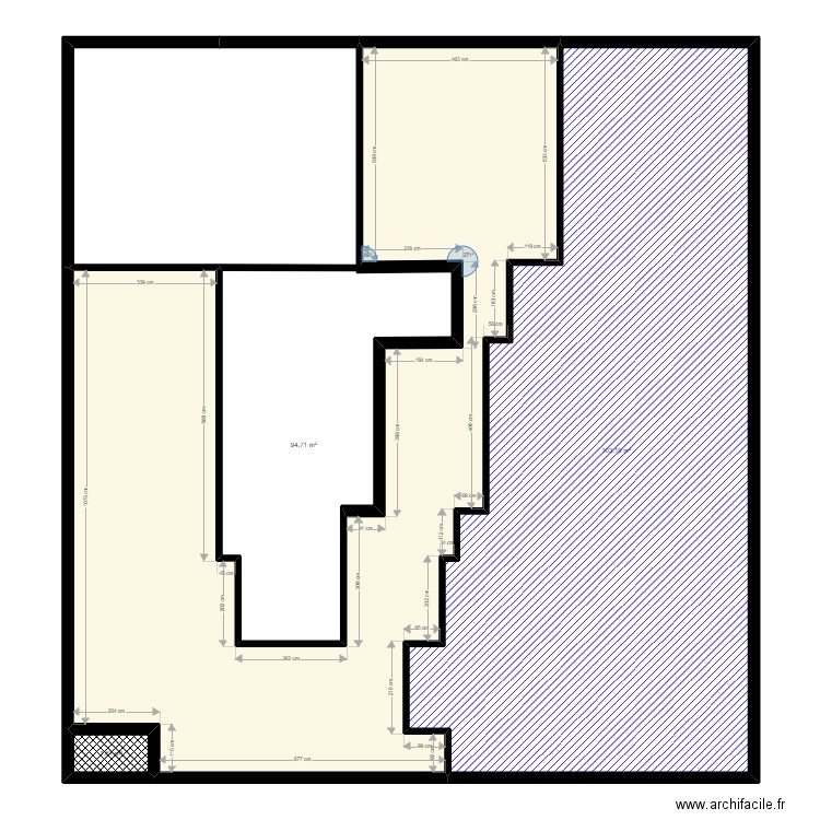 ES-50-50. Plan de 3 pièces et 200 m2