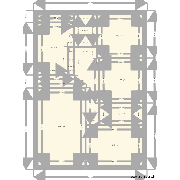 POTEVIN. Plan de 20 pièces et 188 m2