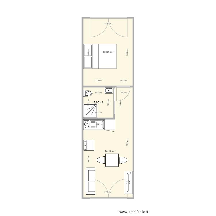 Appt 1 aubigny plan côté. Plan de 0 pièce et 0 m2