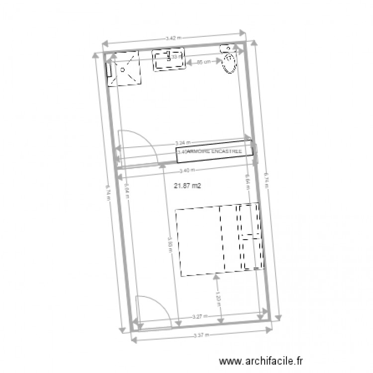 LE CHEVAL BLANC PROJET CHAMBRE PMR. Plan de 0 pièce et 0 m2