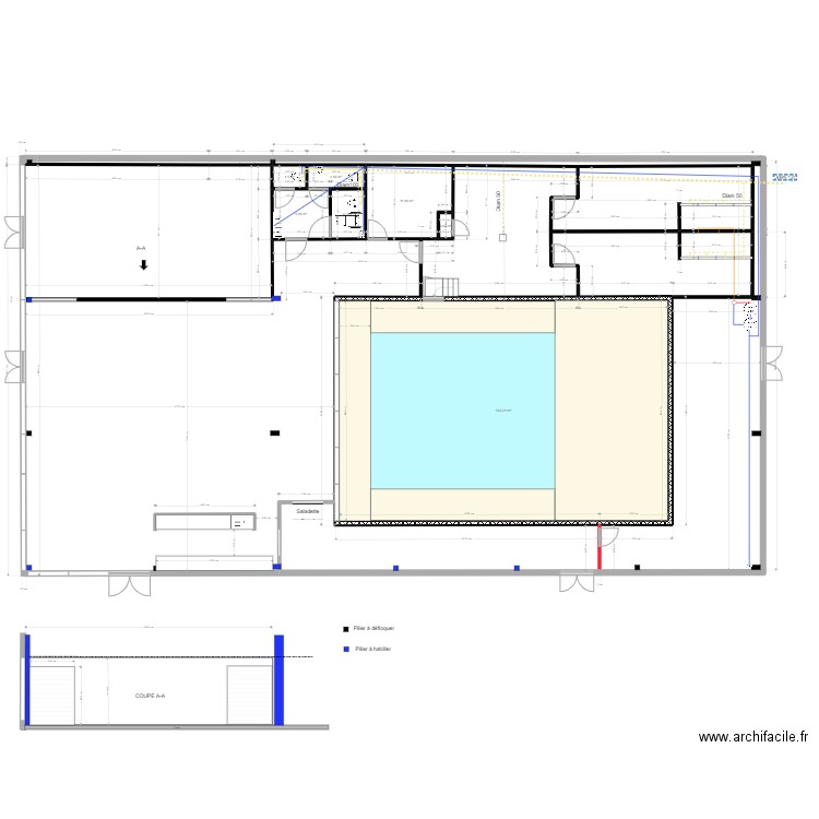 Plan TAKE OFF définitif artisan plomberie. Plan de 7 pièces et 168 m2