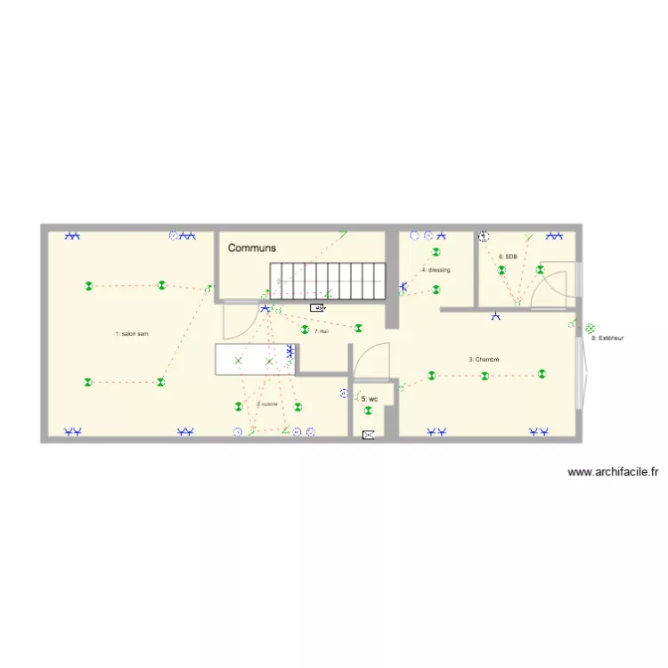 PALMIERS 2 &eacute;lectricit&eacute;. Plan de 