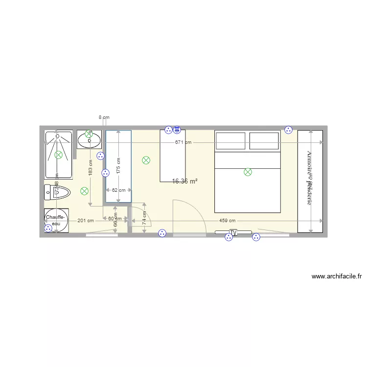 studio cloe 2. Plan de 