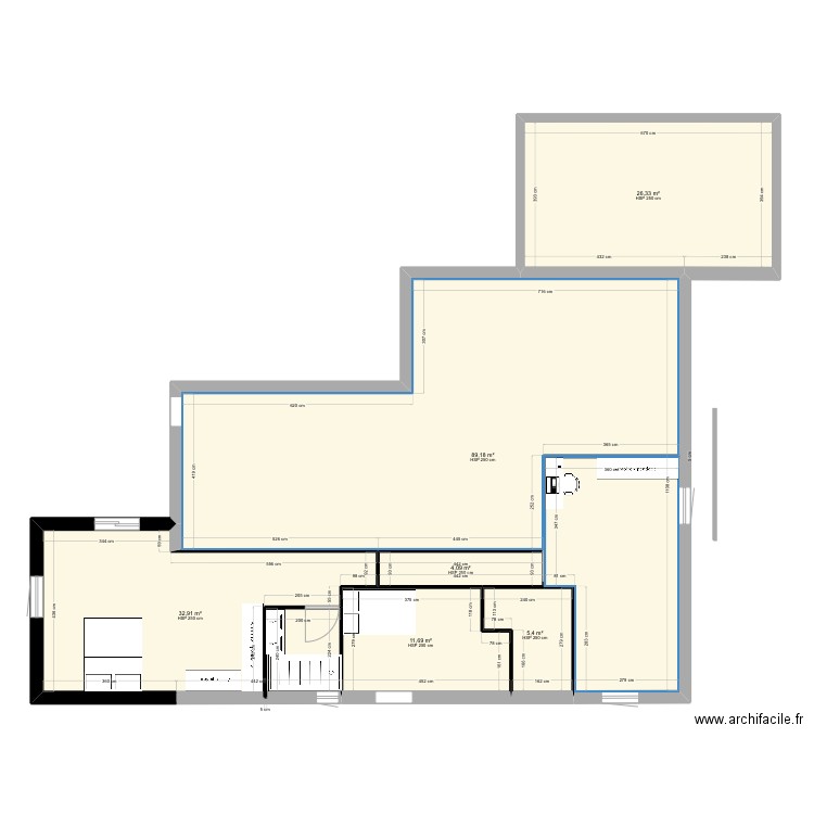 option 3. Plan de 6 pièces et 163 m2