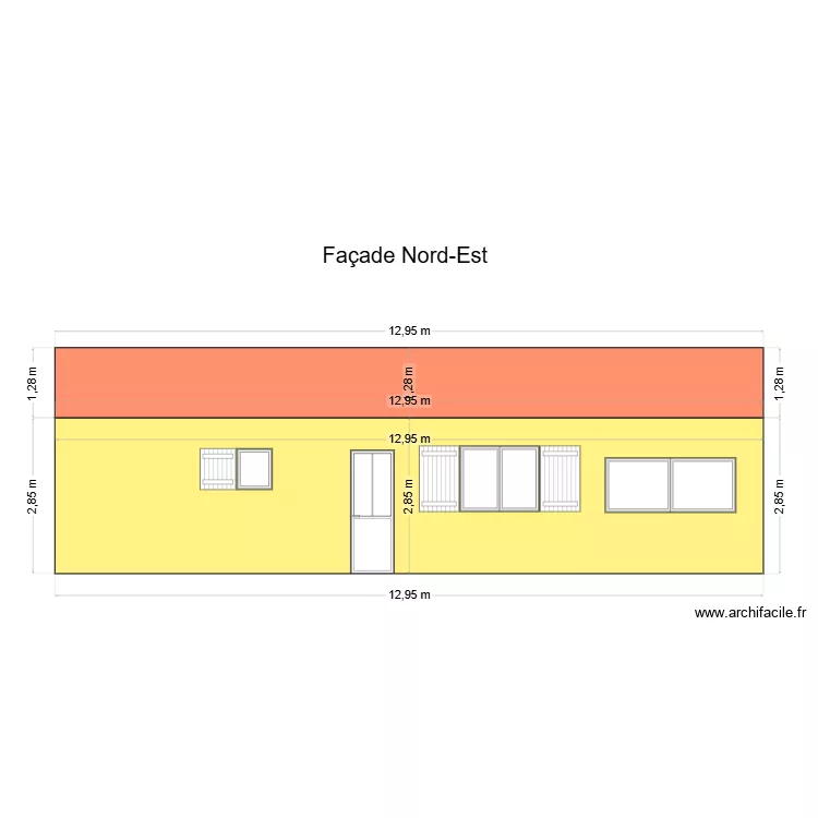 Façade Nord-Est. Plan de Façade Nord-Est. Plan de