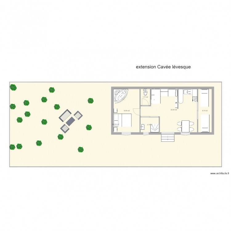 extension cavée levesque. Plan de 0 pièce et 0 m2