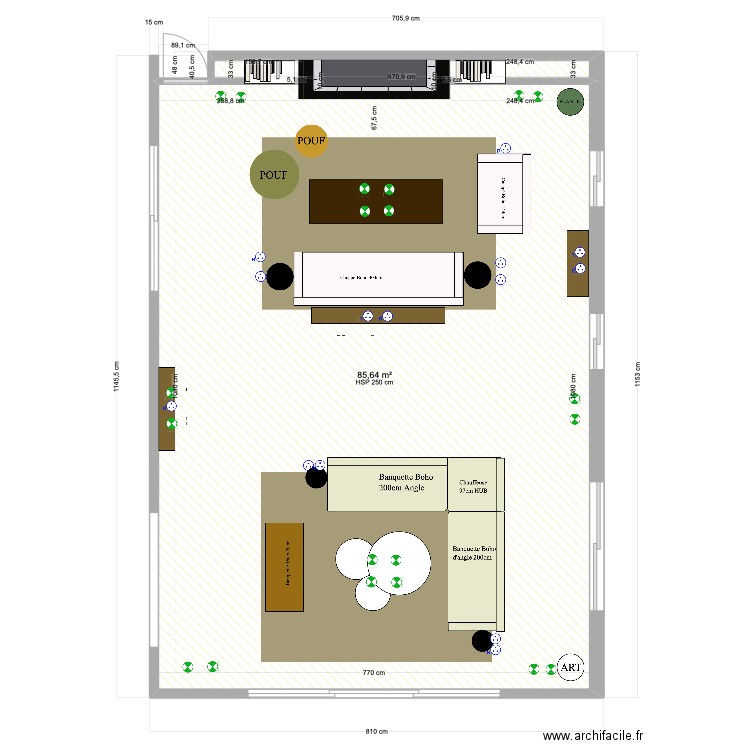 Salon - La Rémondière - V2 (b). Plan de 1 pièce et 86 m2