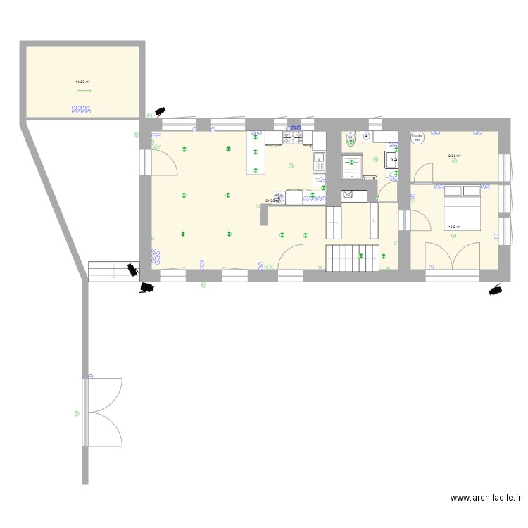 Plan électricité RDC. Plan de 0 pièce et 0 m2