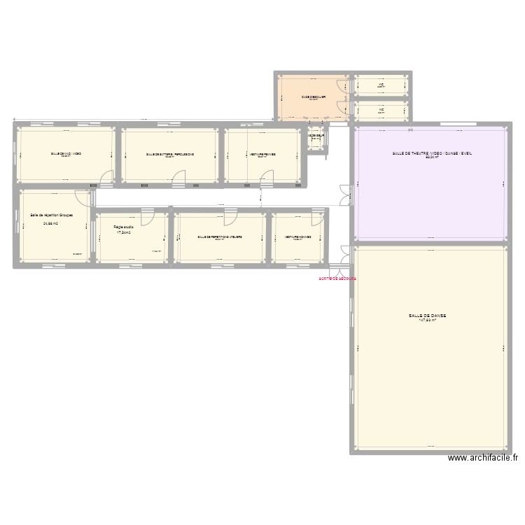 2ème étage IMPULSE maj 20-06-22. Plan de 13 pièces et 411 m2