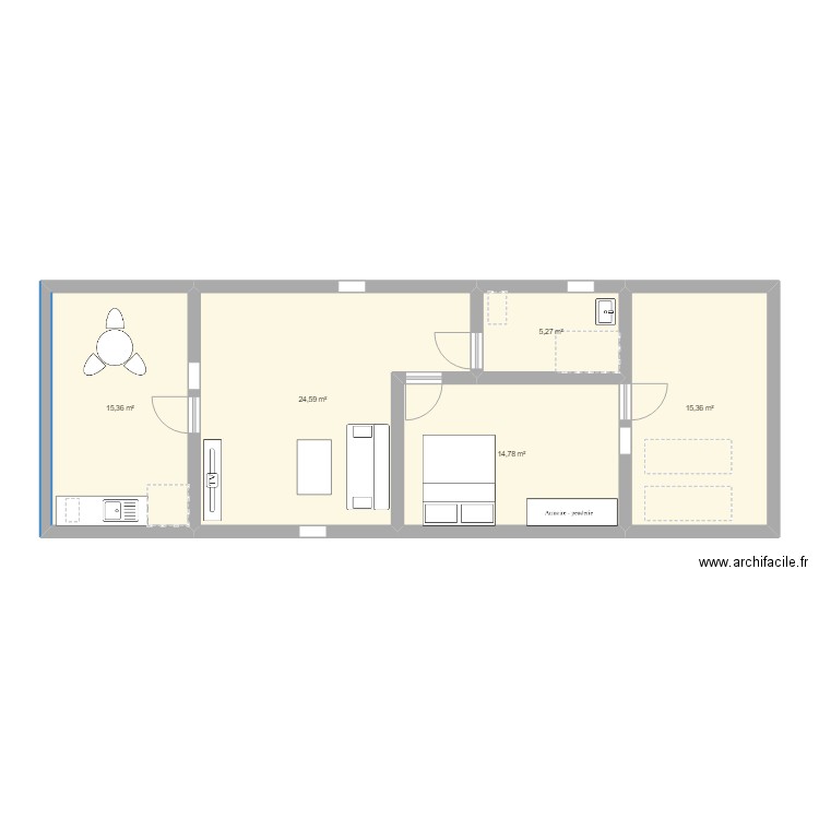 studio. Plan de 0 pièce et 0 m2