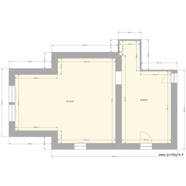 AIMAR ANG. Plan de 2 pièces et 81 m2