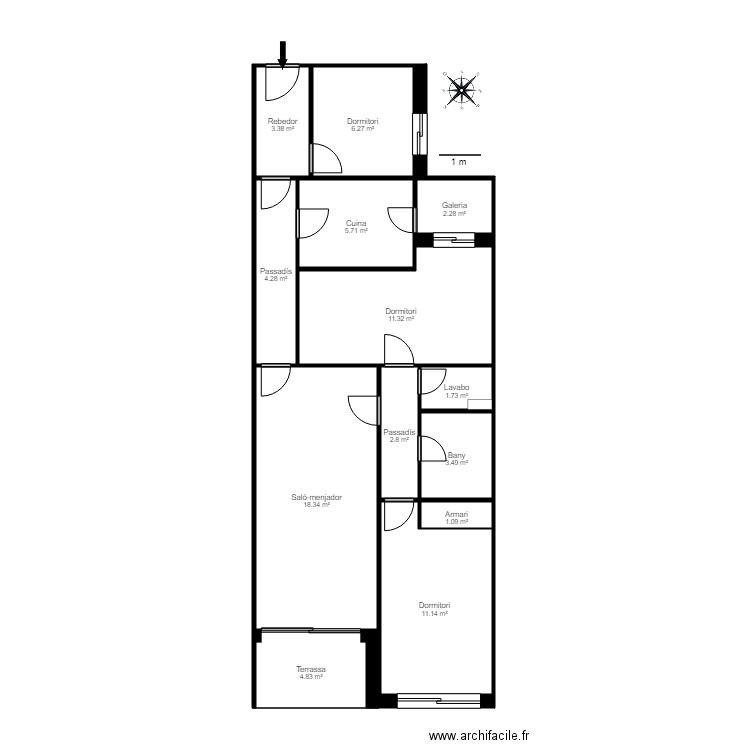 C DOCTOR XAVIER MESTRE 19 21 ESC B BAIXOS MENYS 1 PORTA 3 ANDORRA. Plan de 0 pièce et 0 m2