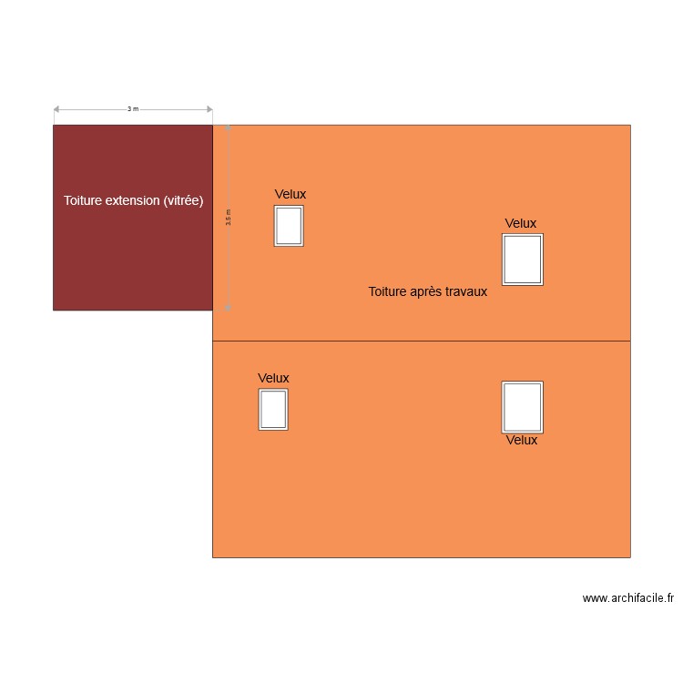 Plan de masse Toiture future. Plan de 0 pièce et 0 m2