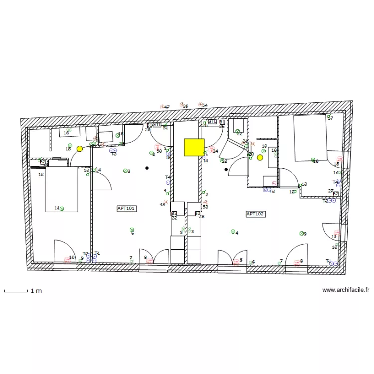 Eclairage 1 etage. Plan de 