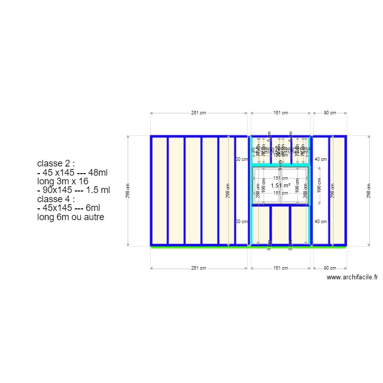 MOUVAUX MUR GAUCHE ossature. Plan de 0 pièce et 0 m2