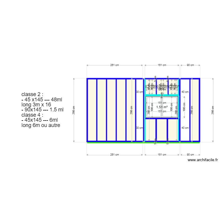 MOUVAUX MUR GAUCHE ossature. Plan de 