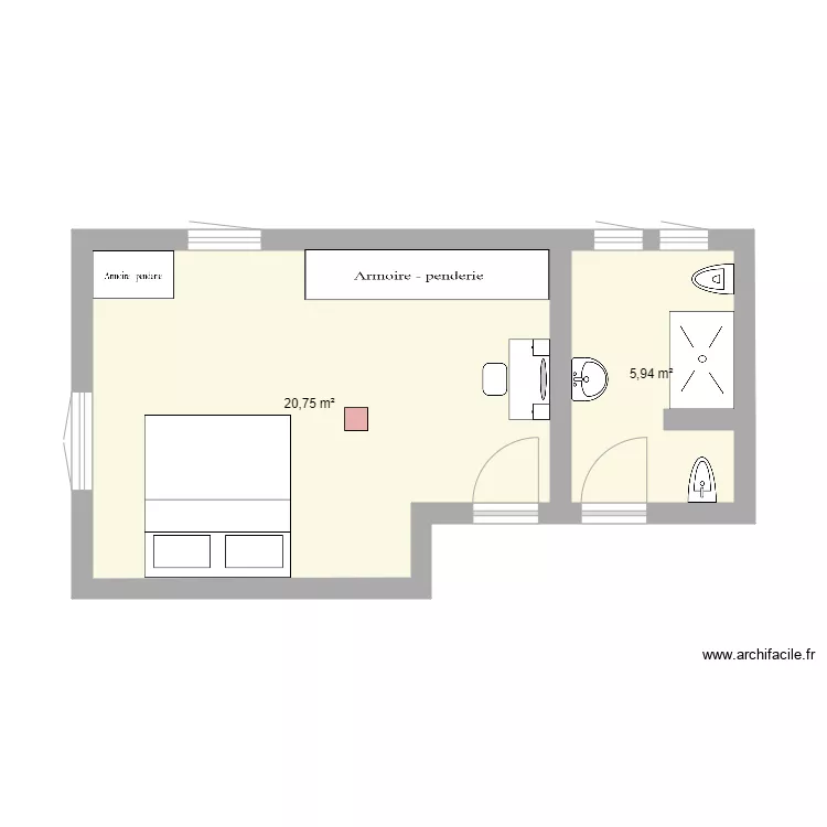 chambre parents RDC Elec. Plan de 