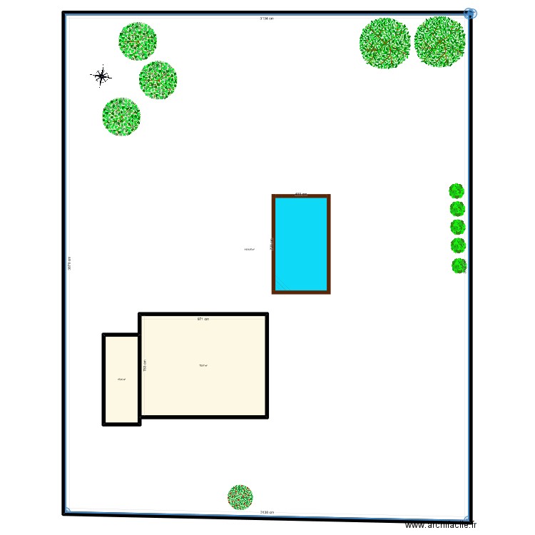DP2. Plan de 3 pièces et 1318 m2