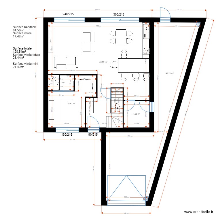 plan v2 . Plan de 14 pièces et 171 m2